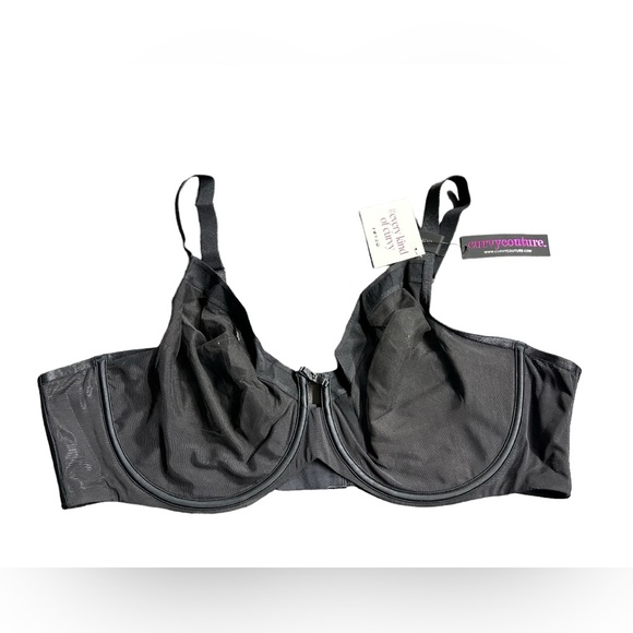 CURVY COUTURE black sheer mesh style 1311 unpadded underwire bra size 44DD NWT - Picture 2 of 13